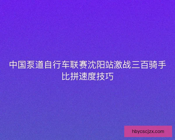 中国泵道自行车联赛沈阳站激战三百骑手比拼速度技巧